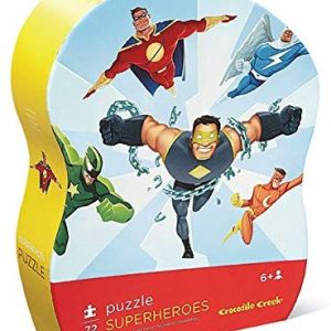 Crocodile Creek Shaped Box Puzzle 72pc Superheroes