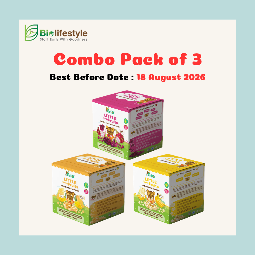 (Combo Pack Of 3) Erio Little Teeny Fruits Freeze-Dried 30g (4 Sachets x 7.5g)