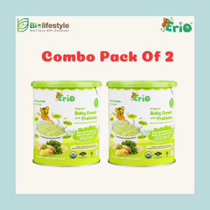 (Combo Pack Of 2) Erio Organic Baby Cereal With Prebiotic - Ancient Grains with Kale, Potato & Chia (200g x 2)