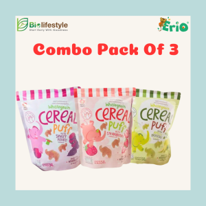(Combo Pack Of 3) Apple Monkey Wholegrain Cereal Puff (50g)