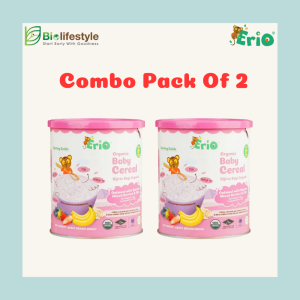 (Combo Pack Of 2) Erio Organic Baby Cereal Oatmeal with Banana Mixed Berry & Chia (200g x 2)