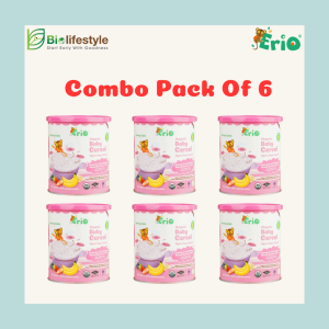 (Combo Pack Of 6) Erio Organic Baby Cereal Oatmeal with Banana Mixed Berry & Chia (200g x 6)