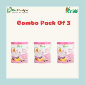 (Combo Pack Of 3) Erio Organic Baby Cereal Oatmeal with Banana Mixed Berry & Chia (200g x 3)