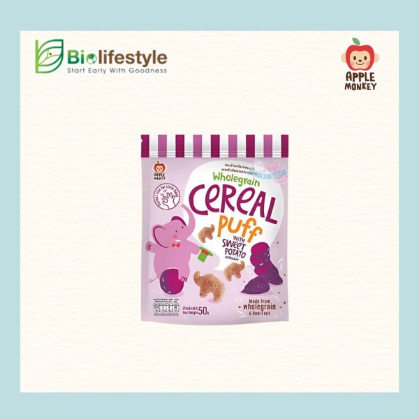 (Combo Pack Of 3) Apple Monkey Wholegrain Cereal Puff (50g) - Image 6