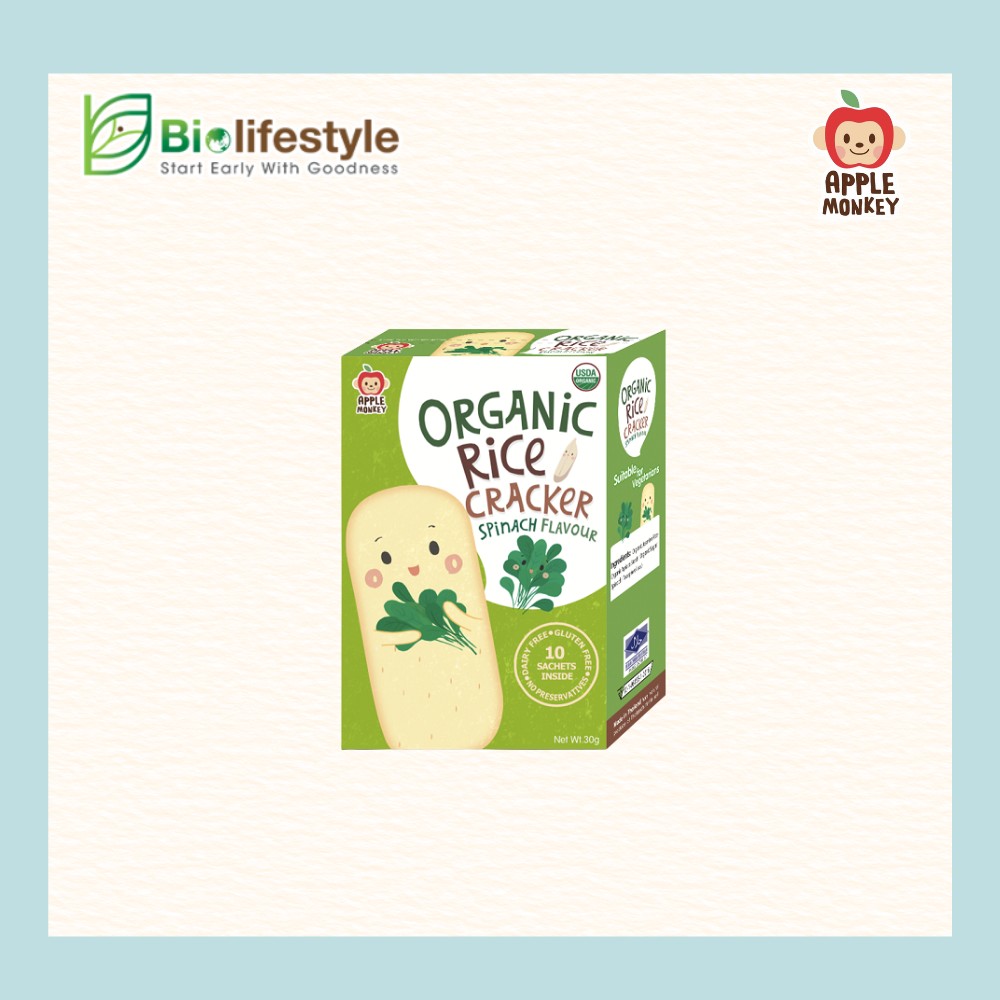 Apple Monkey Organic Rice Cracker (30g) - Image 4