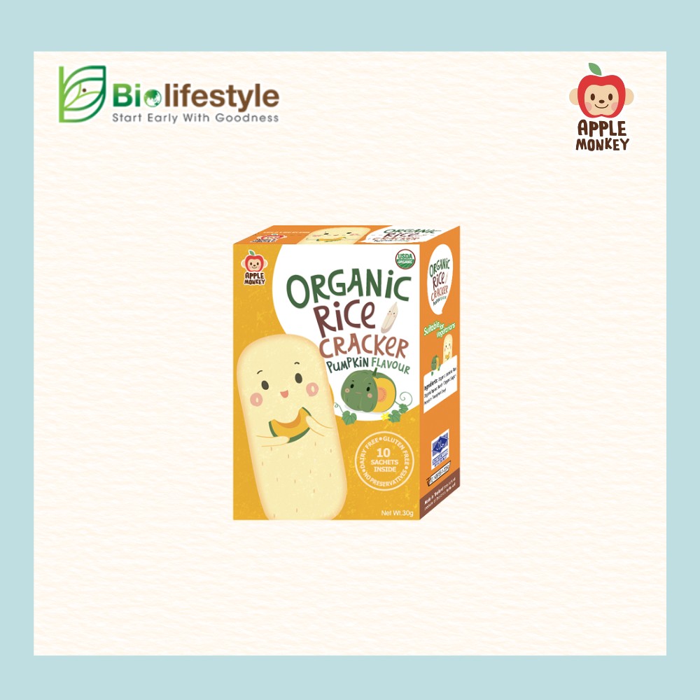Apple Monkey Organic Rice Cracker (30g) - Image 3
