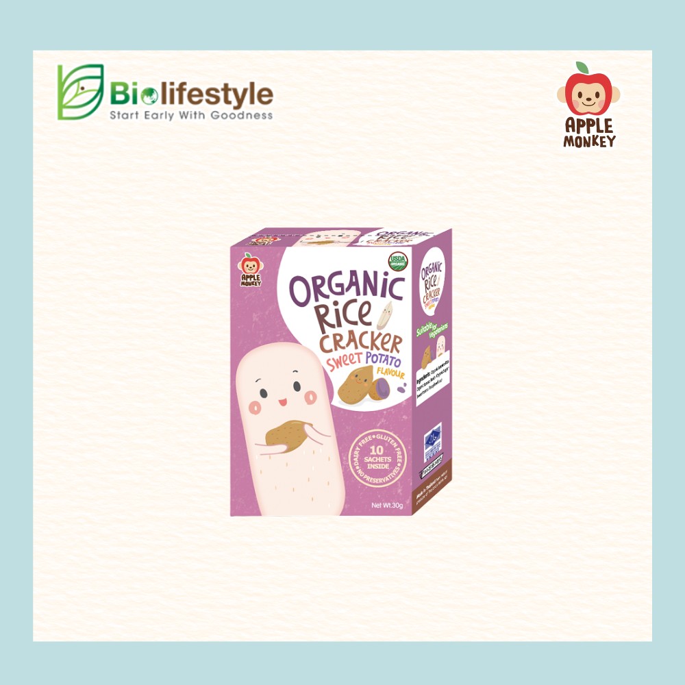 Apple Monkey Organic Rice Cracker (30g) - Image 6