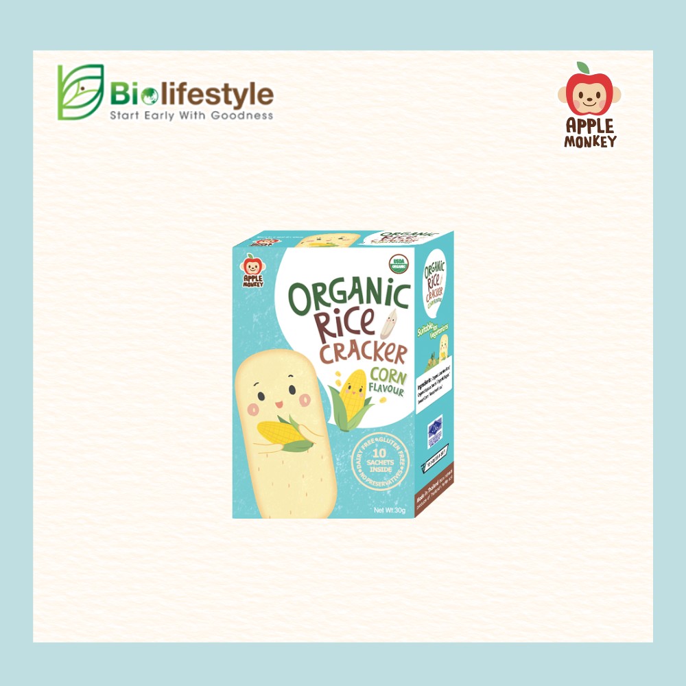 Apple Monkey Organic Rice Cracker (30g) - Image 5