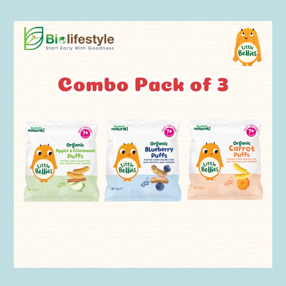 (Combo Pack Of 3) Little Bellies Organic Baby Puff (12g)