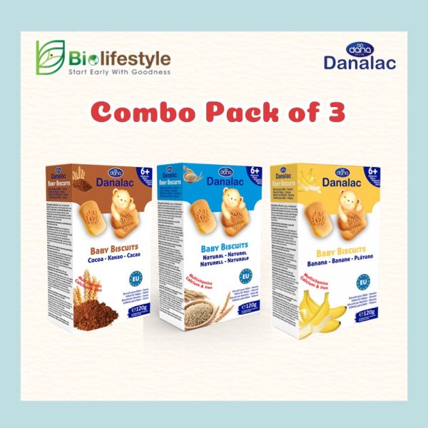 (Combo Pack Of 3) Danalac Baby Biscuits (120g)