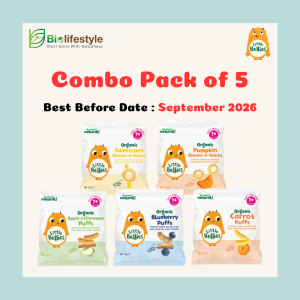 (Combo Pack Of 5) Little Bellies Round A Bouts & Organic Baby Puff (12g x 5)