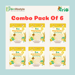 (Combo Pack Of 6) Erio Rice Crackers With Bananas (25g x 6 pcs)