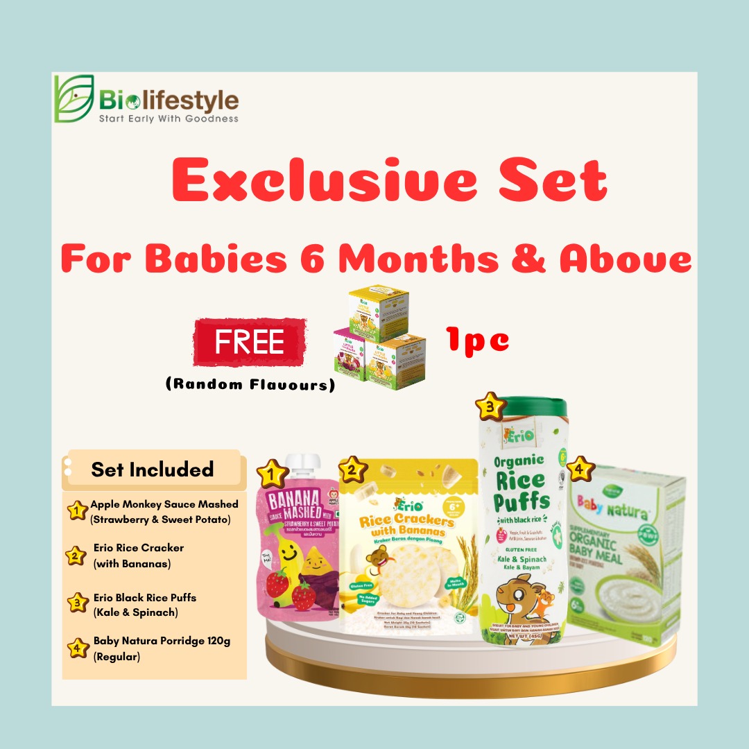 *Exclusive Set* for Babies 6 Months and Above (Free 1 Pc Erio Little Teeny Fruits)